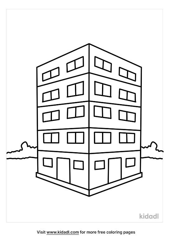 Apartment Coloring Pages | Free Buildings Coloring Pages | Kidadl