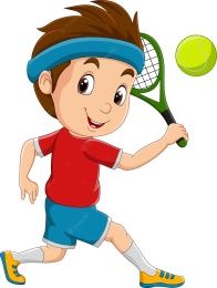 Premium Vector | Cartoon little boy playing tennis