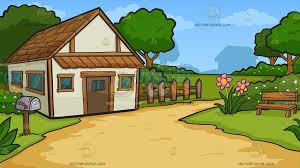 A Countryside Cottage Background – Clipart Cartoons By VectorToons