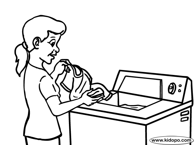 Laundry coloring page