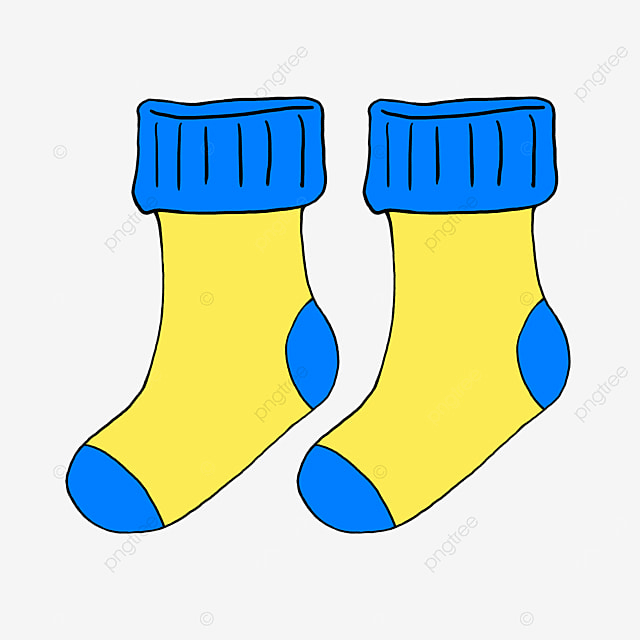 Sock Blue Clipart Vector, Cartoon Blue Yellow Socks Clipart, Socks Clipart,  Blue, Yellow PNG Image For Free Download