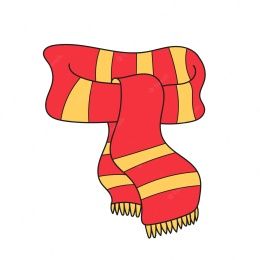 Premium Vector | Simple cartoon icon red and yellow scarf with fringe on  the ends