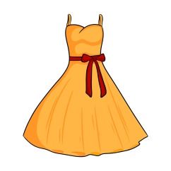 Summer beach dress with a bow at the waist Cartoon style vector  illustration isolated 2511534 Vector Art at Vecteezy